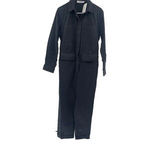 Thakoon Womens Black Utility Coverall Jumpsuit Long Sleeve Collared Size XS NWT